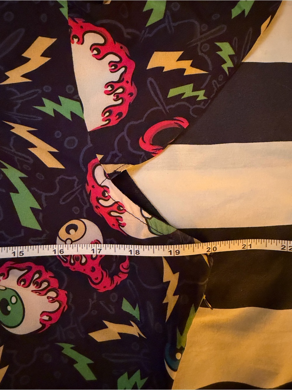 Sourpuss Black Retro Lightning & Eyeball Print Fit-and-Flare Dress - Picture 4 of 7